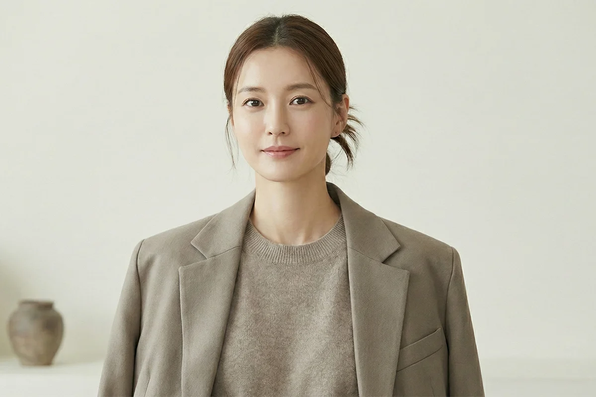 Jung Yu Mi aktris Korea Selatan dengan gaya akting natural dan ekspresi tenang dalam potret profesional