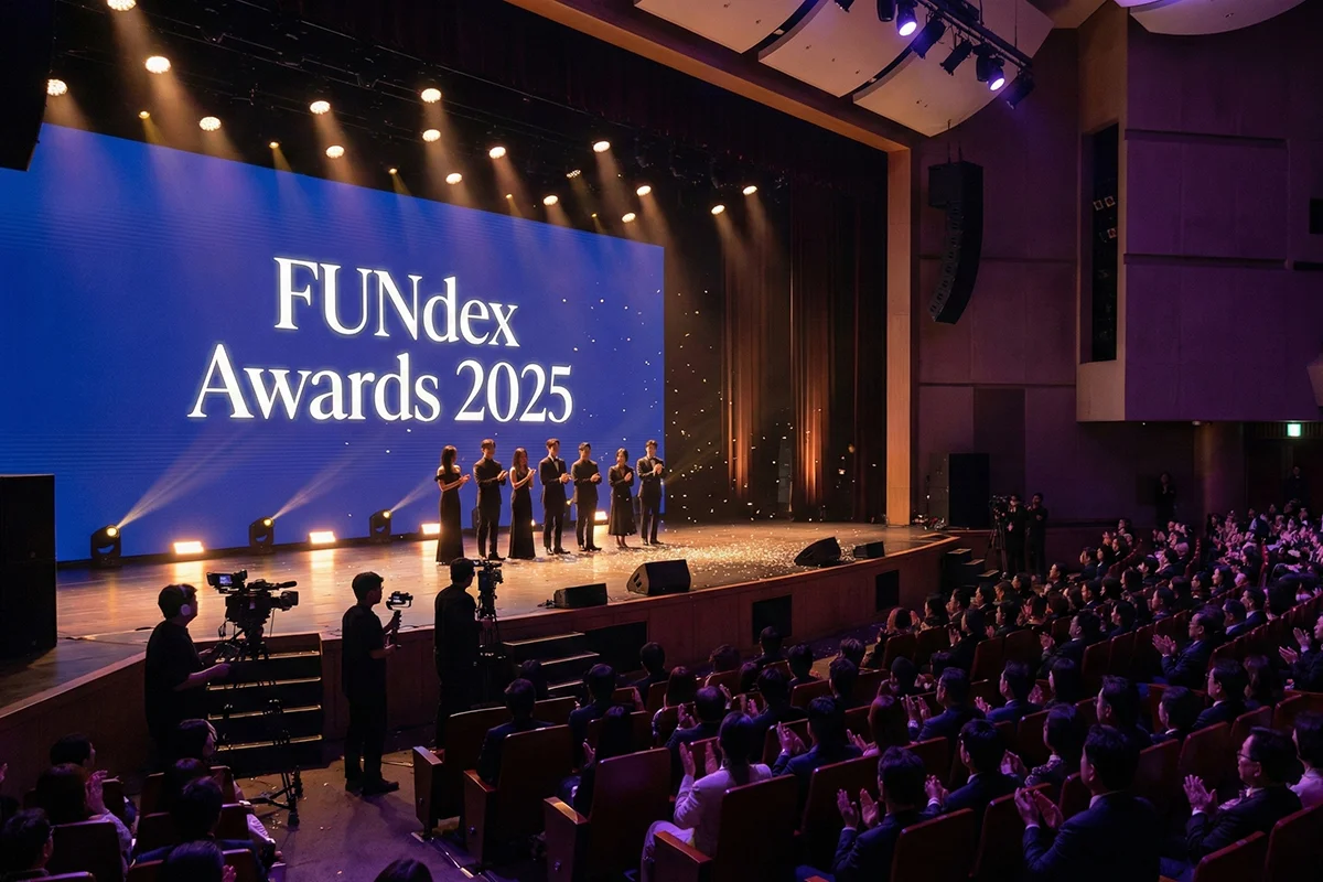Suasana pengumuman FUNdex Awards 2025 yang menampilkan daftar program dan artis TV OTT terbaik tahun ini
